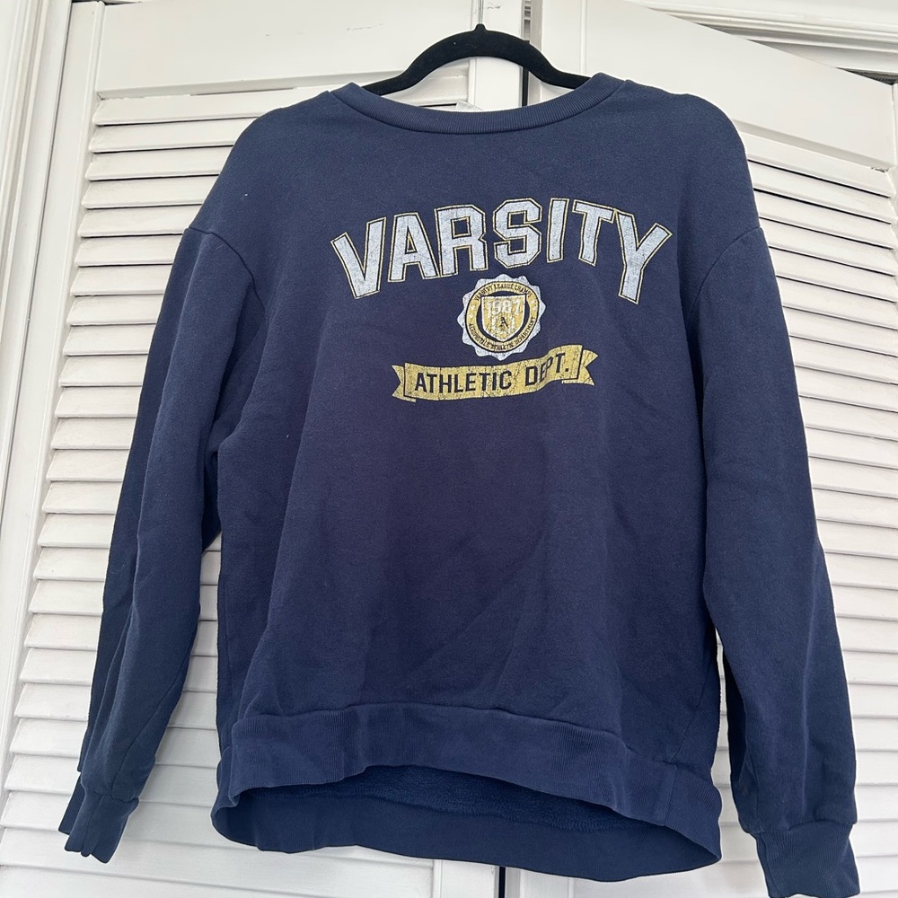 Aeropostale Blue Graphic Crewneck Sweatshirt